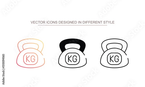 Kettlebell Lifting icon design with white background stock illustration