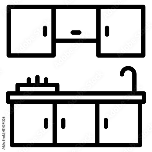 Kitchen Cabinet  Icon Element For Design