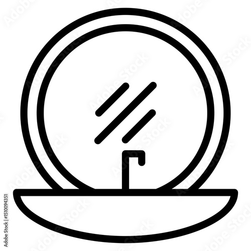 Bathroom Mirror  Icon Element For Design