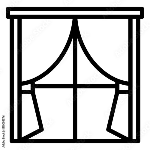 Window Curtain  Icon Element For Design