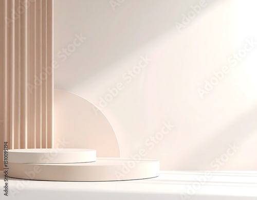 Minimalist, soft pastel podiums