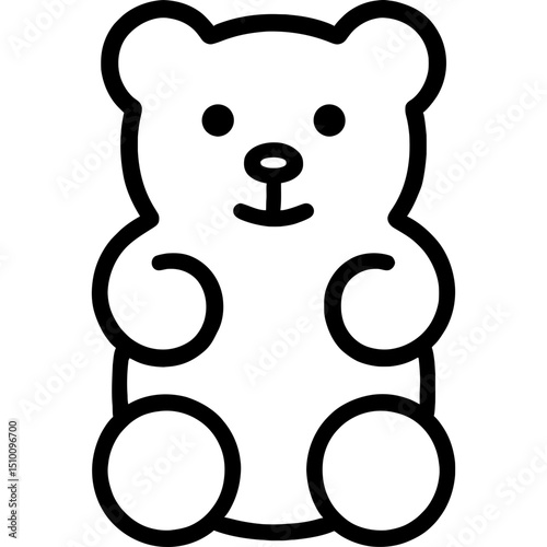Minimalist gummy bear outline icon