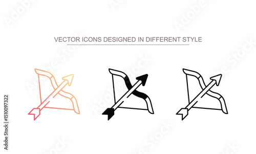 Archery icon design with white background stock illustration