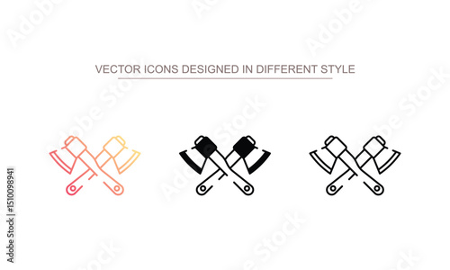Axe icon design with white background stock illustration