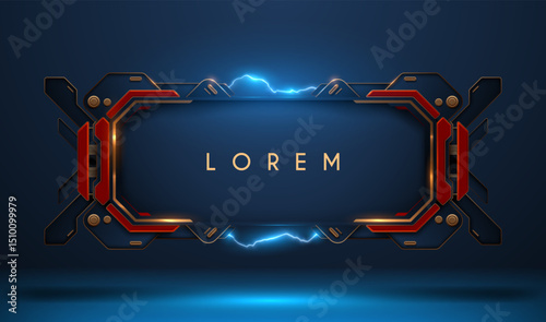 Geometric frame with lightning effects