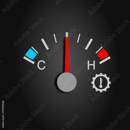 Illustration of a transmission temperature dial