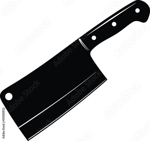 Traditional Cleaver Knife Silhouette with Bold Blade Design