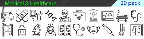 Medical and Healthcare Icons for Medical Designs and Health Related Topics