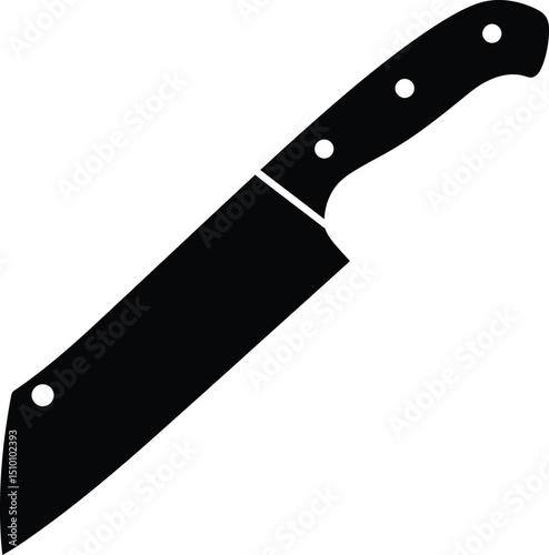 Boning Knife Silhouette with Ergonomic Handle and Curved Blade
