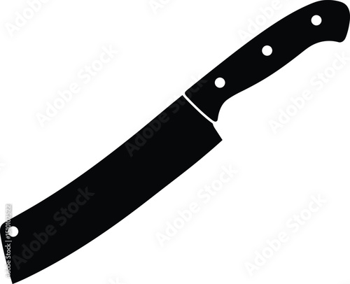 Ergonomic Handle Curved-Blade Boning Knife Silhouette Art