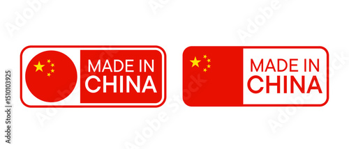Made in China vector icon sen. Made in China badges and emblems