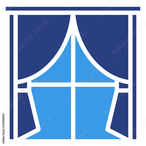 Window Curtain  Icon Element For Design