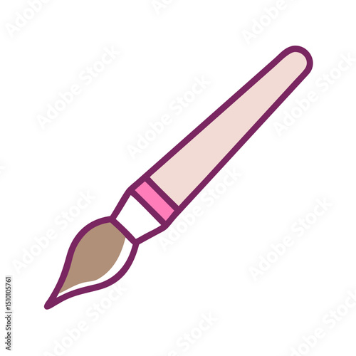 Creative Paint Brush Icon – Artistic Tool in Vector Style