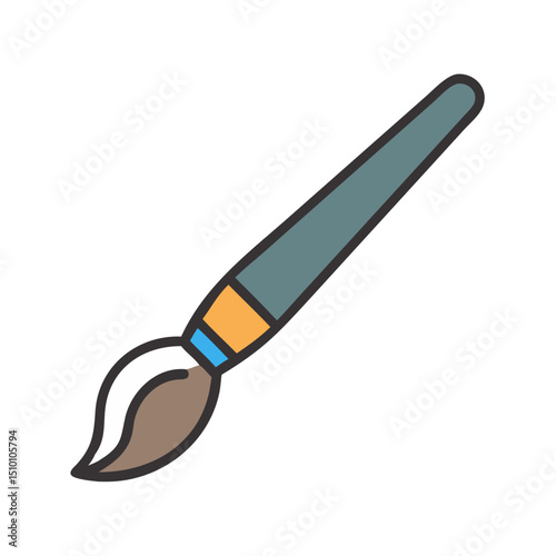 Creative Paint Brush Icon – Artistic Tool in Vector Style