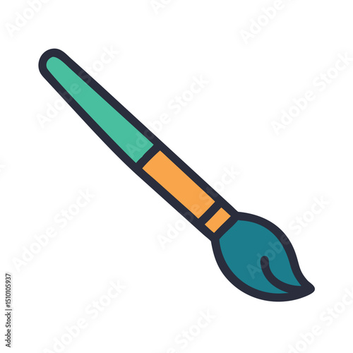 Illustration of Art Brush Icon – Drawing and Painting Equipment Graphic