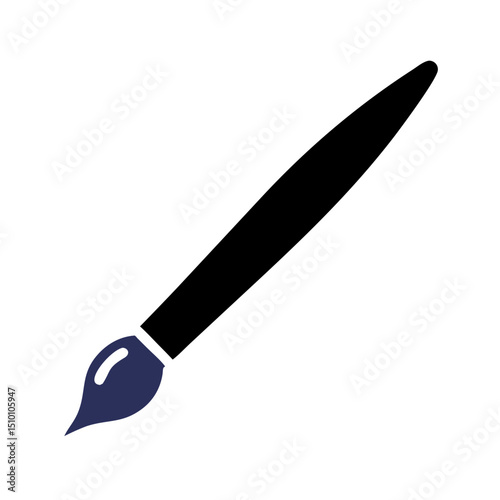 Illustration of Art Brush Icon – Drawing and Painting Equipment Graphic