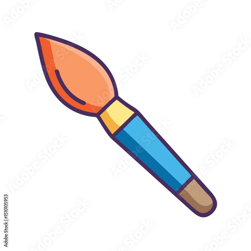 Illustration of Art Brush Icon – Drawing and Painting Equipment Graphic