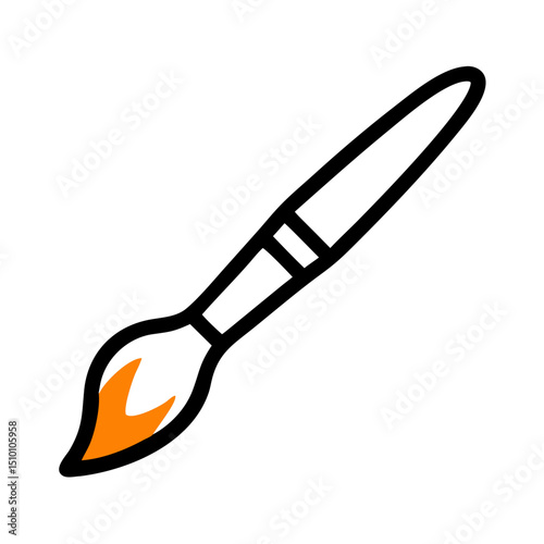 Illustration of Art Brush Icon – Drawing and Painting Equipment Graphic