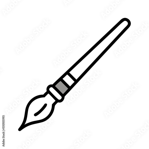 Illustration of Art Brush Icon – Drawing and Painting Equipment Graphic