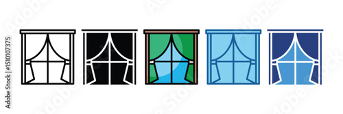 Window Curtain  Icon Element For Design