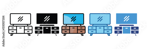 Tv Stand  Icon Element For Design