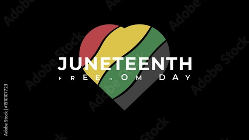 Juneteenth Freedom Day background, Freedom day with heart shape with juneteenth color theme juneteenth greeting card