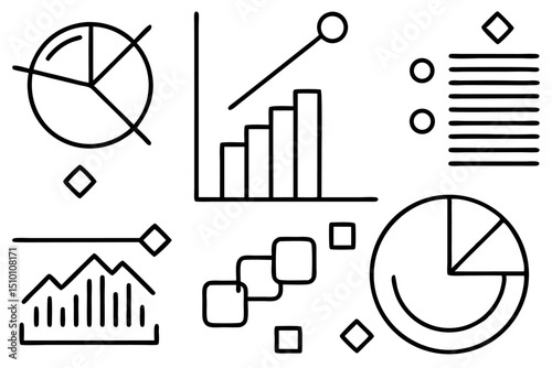 vector illustration of graphs and charts