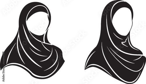 vector illustration of a hijab woman