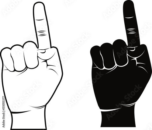 silhouette index hand vector design for your design needs