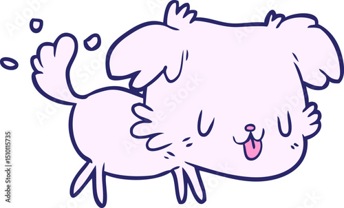 cute cartoon dog wagging tail