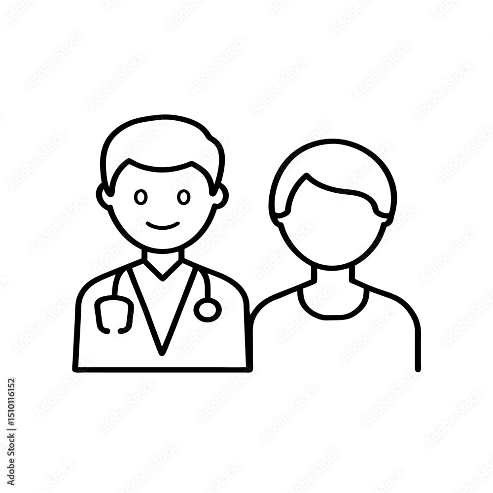 doctor and patient icon doctor and patient icon