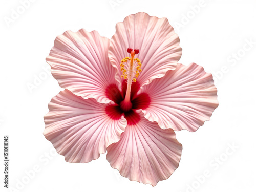 Light pink hibiscus flower with gentle shading, ideal for spa, floral, or feminine design themes. Generative AI photo