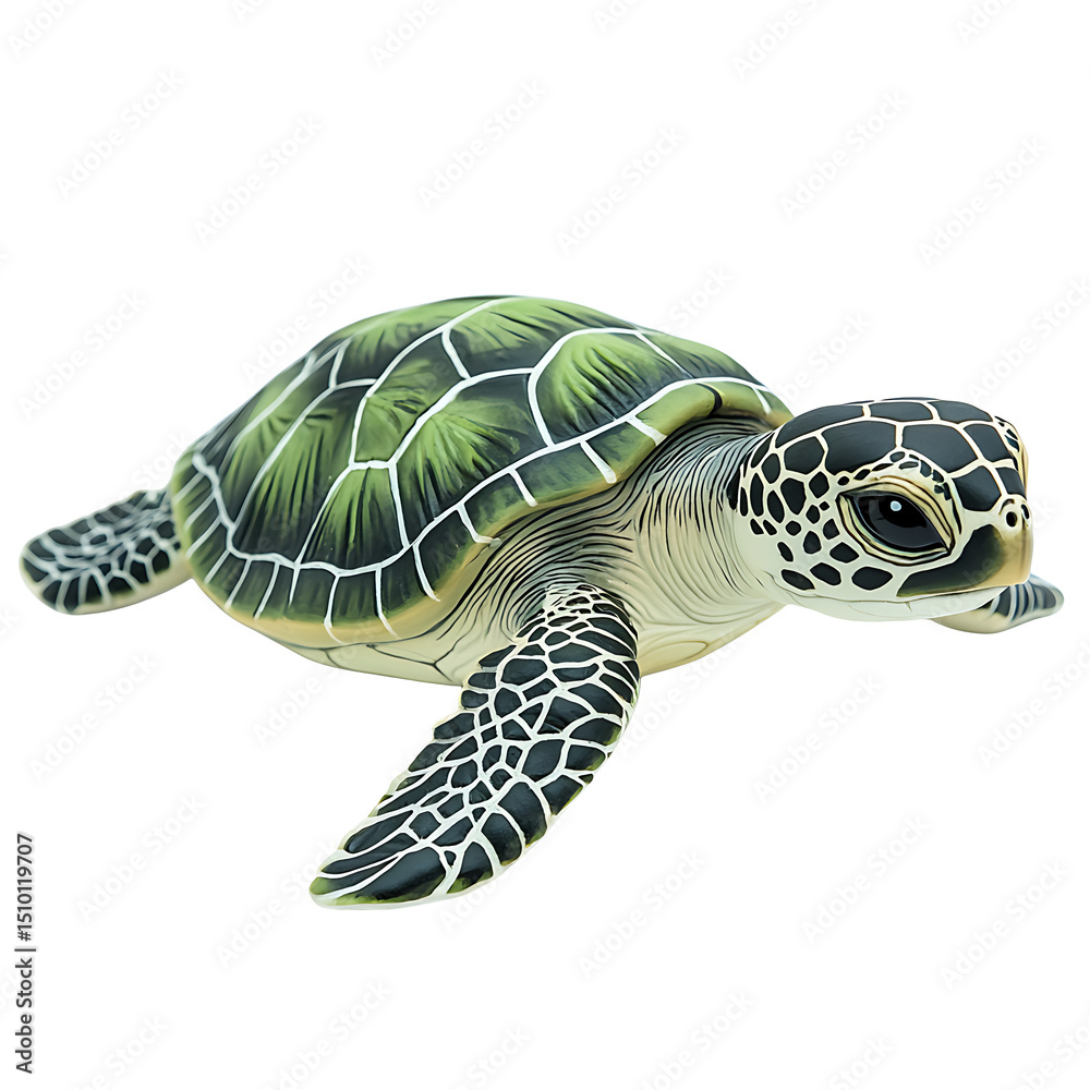 Obraz premium Green sea turtle illustration isolated on transparent background