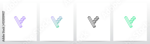 Outlines Strokes Rectangular Cuboid Block Diagonal Initial Letter Logo Design Y