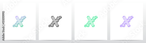Outlines Strokes Rectangular Cuboid Block Diagonal Initial Letter Logo Design X