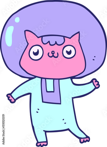 cartoon space cat