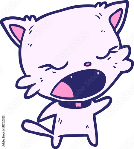 cute cartoon cat talking