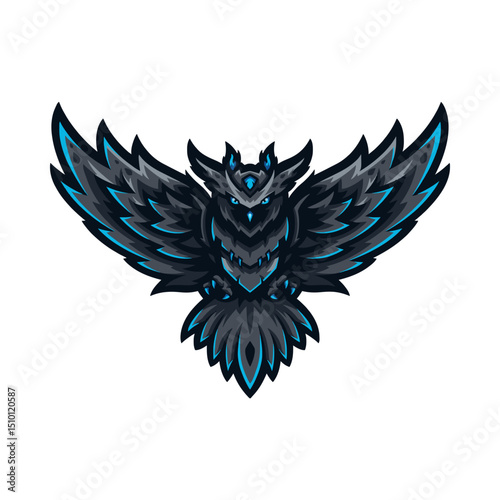 Flying eagle vector with heart wings, a symbol of love and freedom in vintage black grunge design