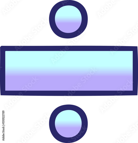 gradient shaded cartoon of a division symbol