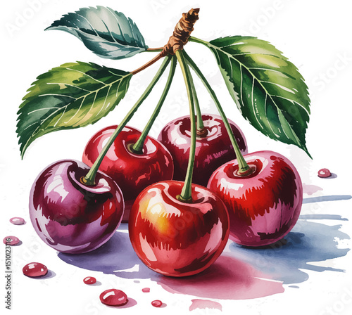 cherries on a white background