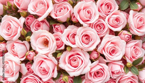 Delicate blush pink roses in a continuous, soft, romantic floral pattern,  elegant,  petals