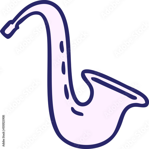 cute cartoon of a musical saxophone