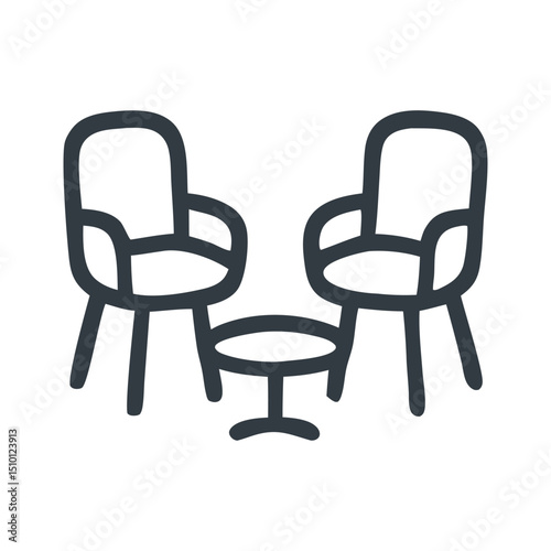 Meeting Point: Chairs and Table Icon