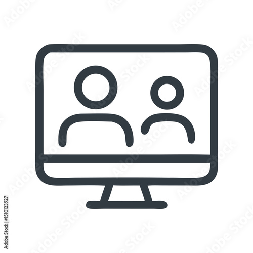 Online Meeting Icon: Virtual Connection & Collaboration
