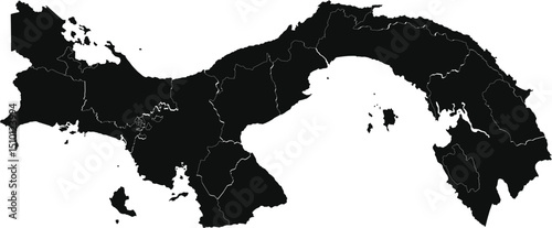 Layout of Panama with Regional Borders