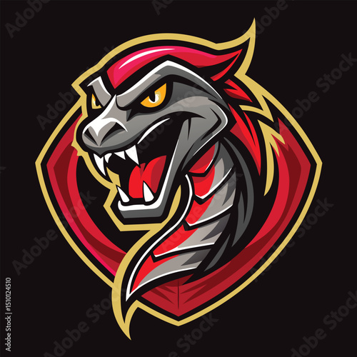 Wallpaper Mural Viper mascot logo design showcasing fierce and dynamic character for esports branding with vibrant colors and striking details on a dark background Torontodigital.ca