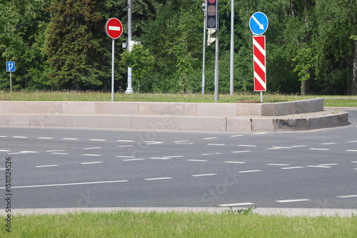 curb along the highway, asphalt and lawn along the road, minimalism 2
