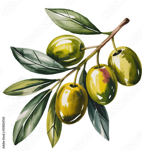 green olives with leaves
