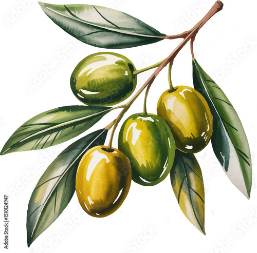 green olives with leaves