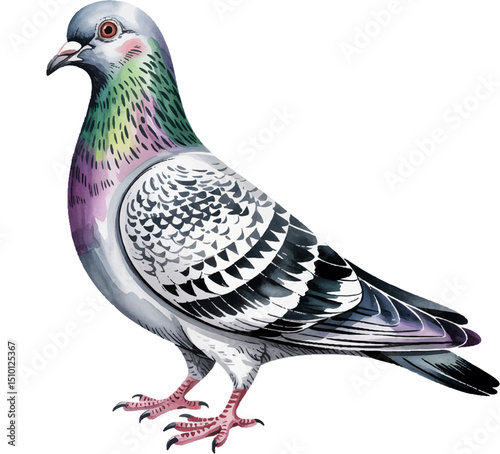 pigeon isolated on white